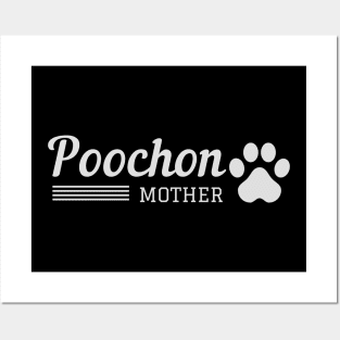 Poochon Mom college style design with paw print for proud mothers of poochon dogs Posters and Art